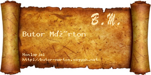 Butor Márton névjegykártya