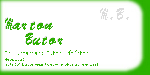 marton butor business card